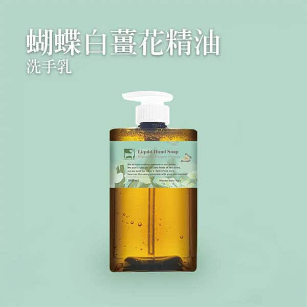 薑心比心 蝴蝶白薑花精油洗手乳(500ml) 台灣品牌 香港行貨