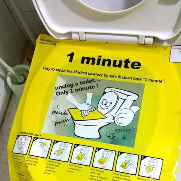 1 Minute 馬桶疏通貼 廁所強力去塞貼紙