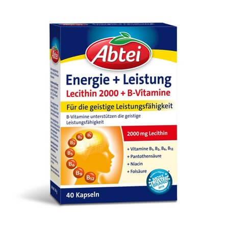 Abtei Energie + Leistung Lecithin 2000 + B-Vitamine 維他命B +卵磷脂2000膠囊40粒 德國進口